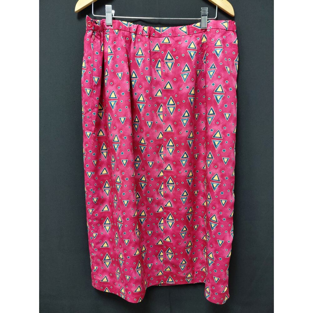 Pendleton Classic Rayon Pink Geometric Print Skir… - image 2